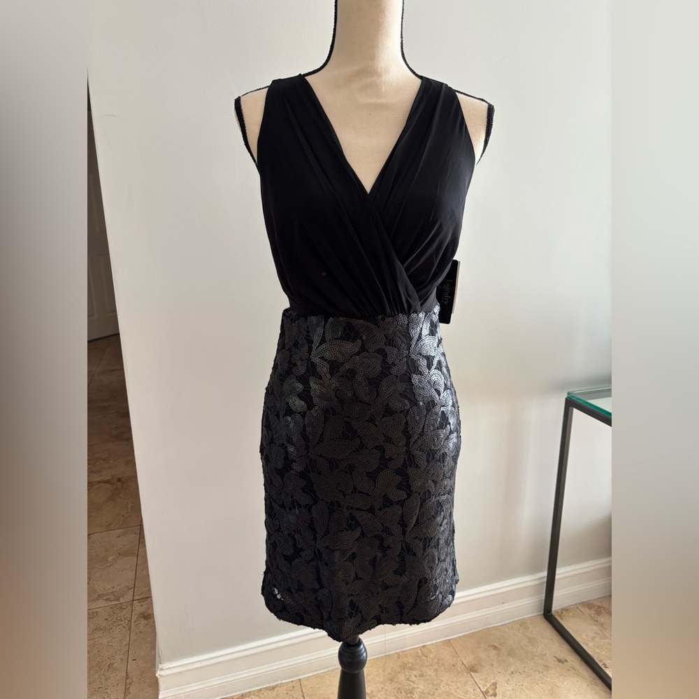 Laundry By Shelli Segal Black Cocktail Mini Dress New w/tags